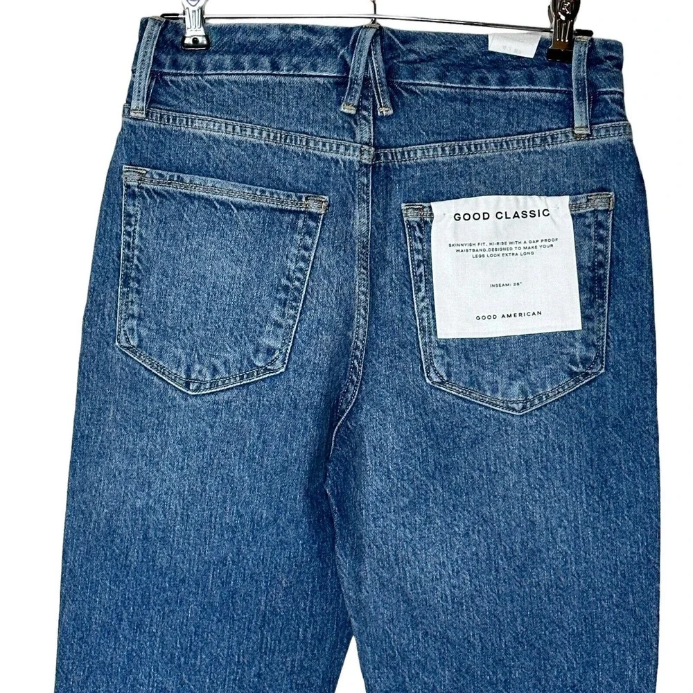 Good American Good Classic Jeans High Rise Skinnyish Fit Women’s 4/27 Blue NWT - Picture 5 of 12
